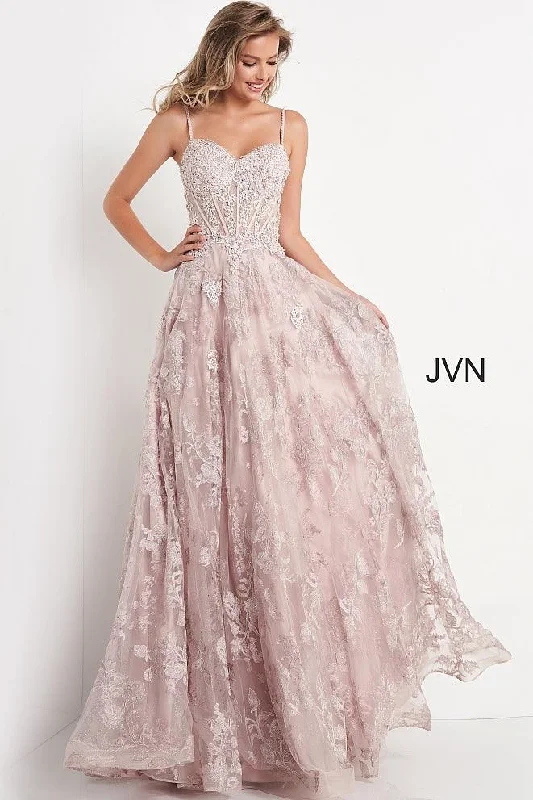 Jovani 06474 Spaghetti Sweetheart Neckline Long Prom Dress