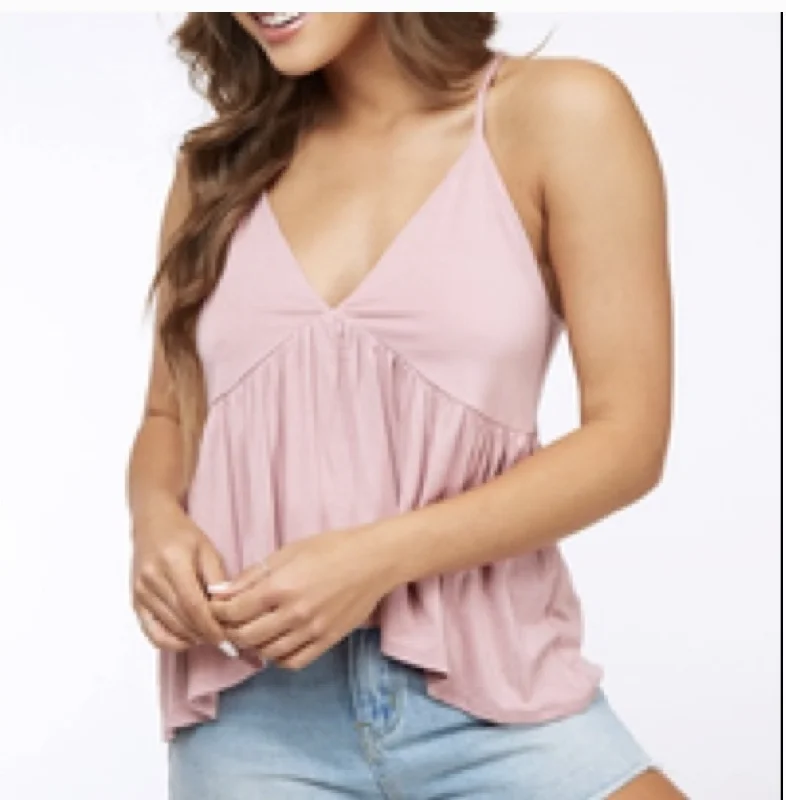 Breezy pink babydoll tank