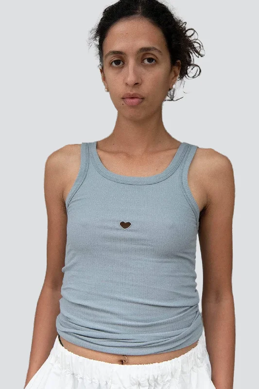 Bow Blue Heart Tank