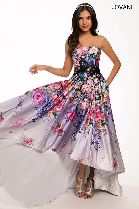 Jovani 22736 Floral High Low Homecoming Dress