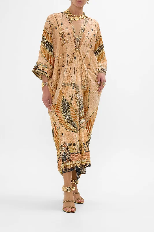 PIERCED V NECK EMBELLISHED KAFTAN KINGDOM OF HEIROGLYPHS