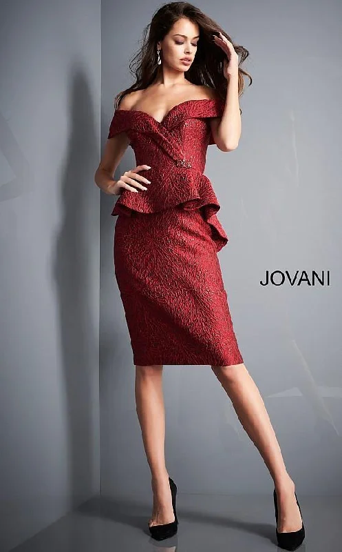 Jovani 04157 Short Off the Shoulder Cocktail Dress