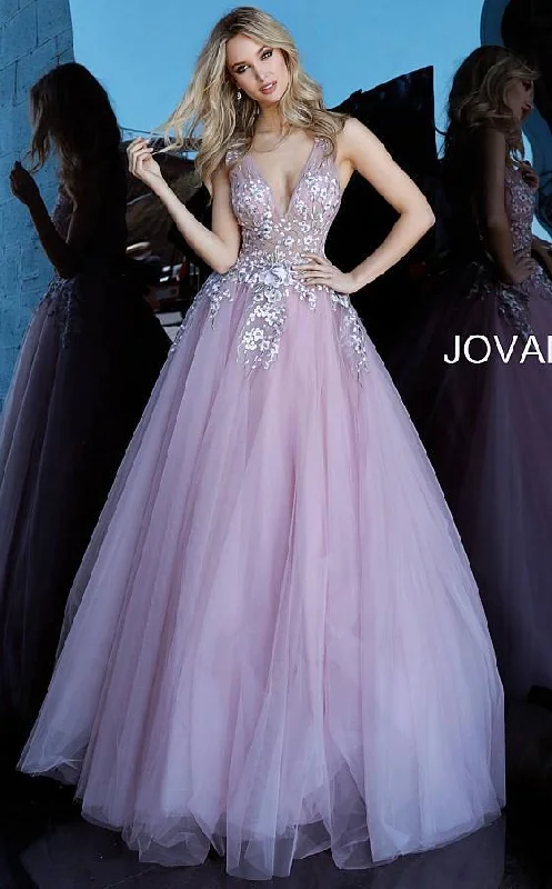 Jovani 67459 Prom Long Floral Embroidered Ballgown