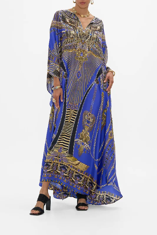 V NECK KAFTAN WITH FRONT WELT POCKETS MY FAIR PHARAOH