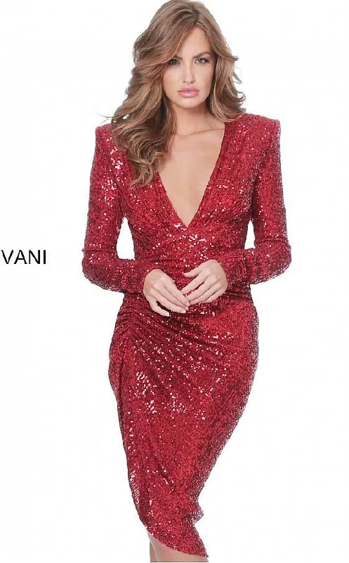 Jovani 04257 Formal Long Sleeve Cocktail Dress