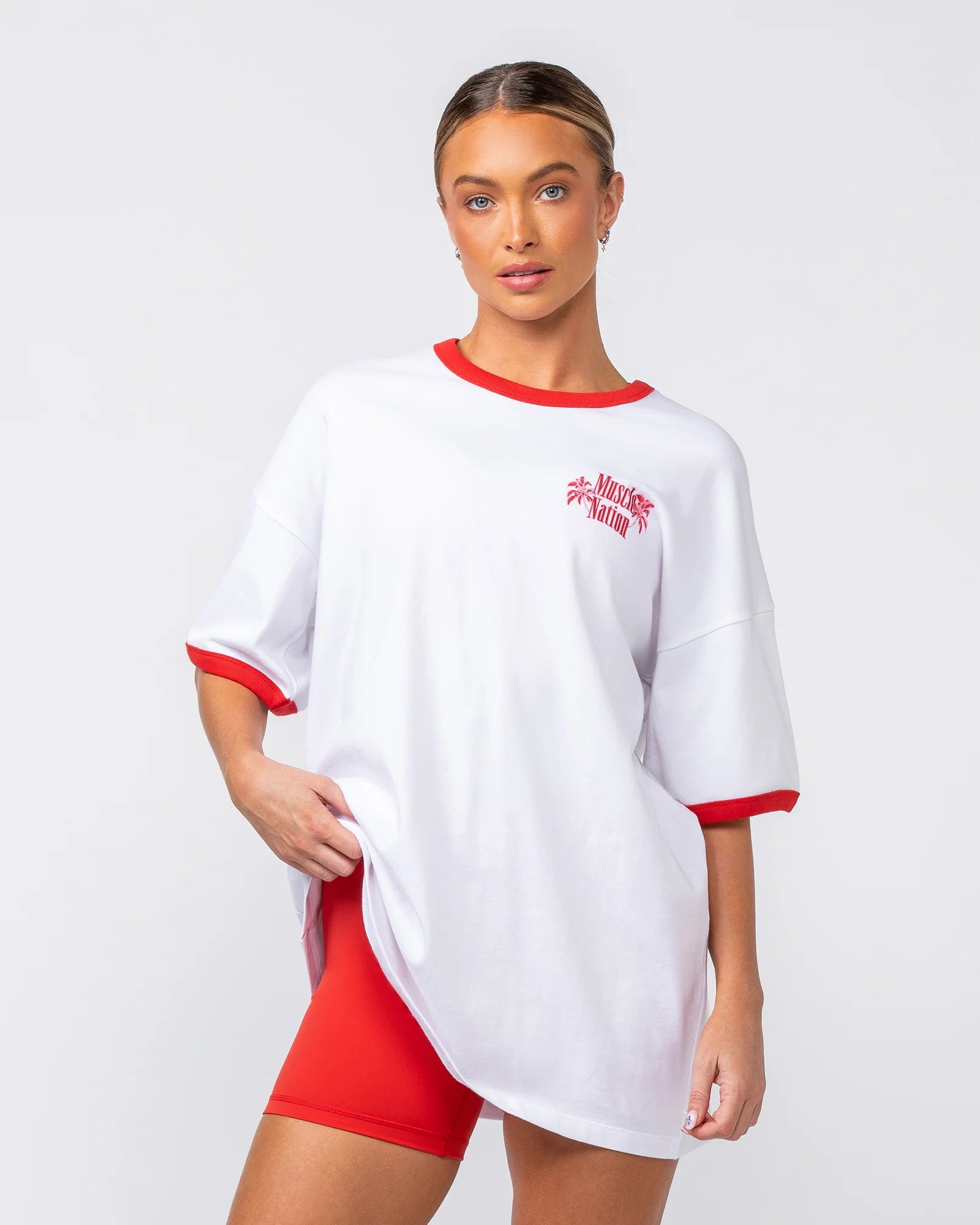 Muscle Nation | Coast Oversized Tee - White