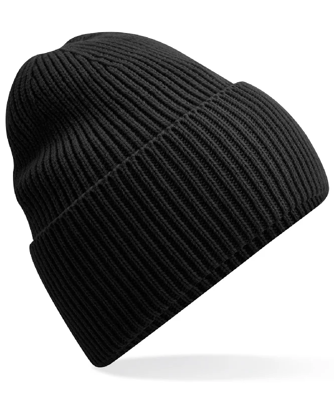 Black - Oversized cuffed beanie