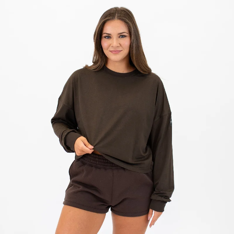 Affinity Oversized Long Sleeve Crop Tee