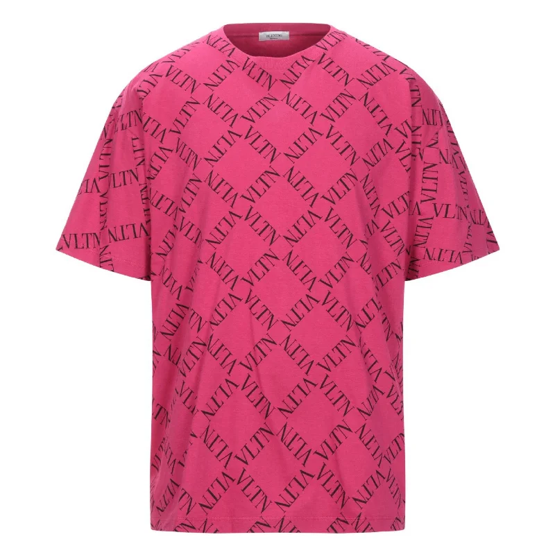 Valentino Oversized Pink VLTN Grid Tee