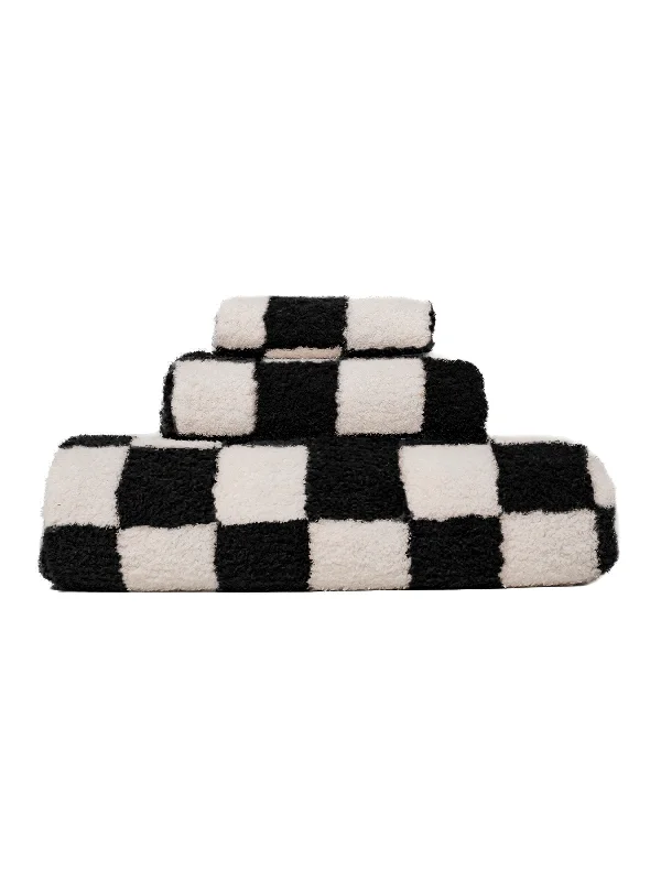 Plush Blanket - Black Check