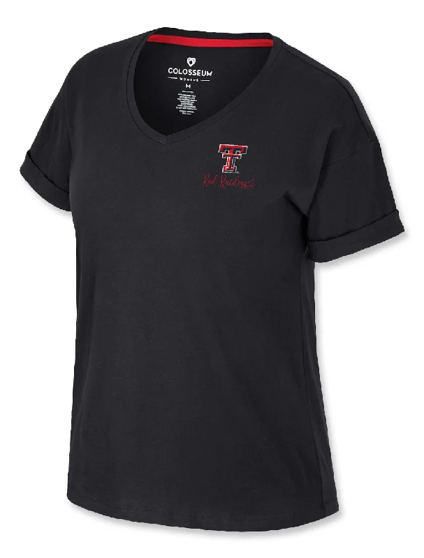 *Arena Texas Tech "Tiara" Oversized V-Neck T-Shirt