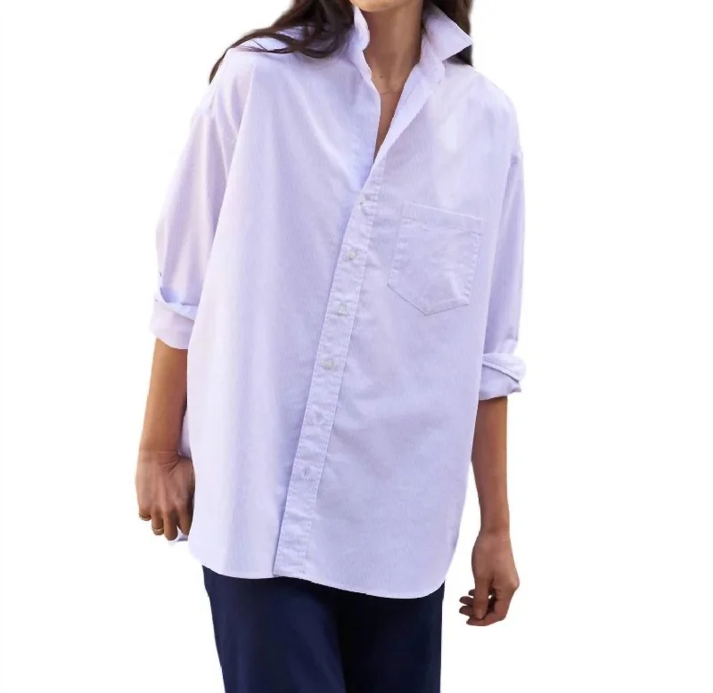 Oversized Button Up Shirt In Purple