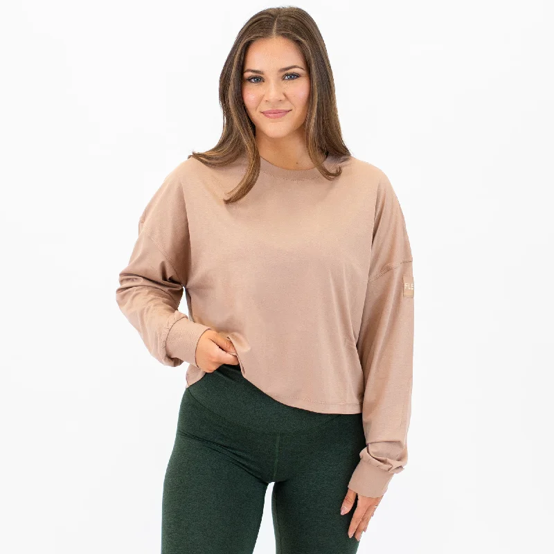 Affinity Oversized Long Sleeve Crop Tee