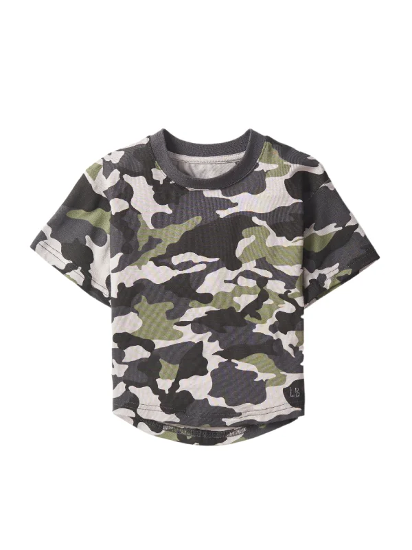 Oversized Bamboo Tee - Army Camo