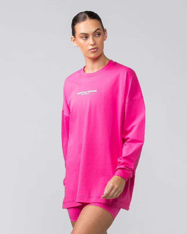 OG Oversized Long Sleeve Tee - Luminous Pink