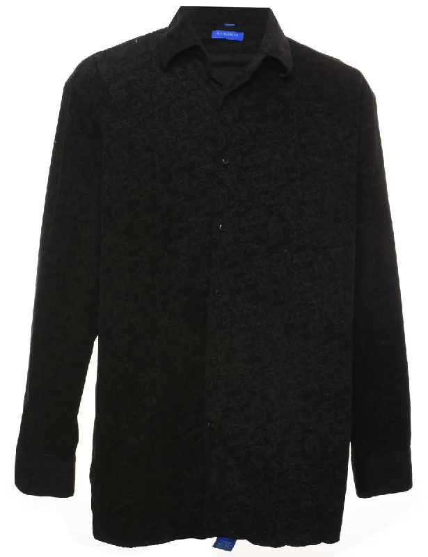 Black Paisley Corduroy Shirt - XL