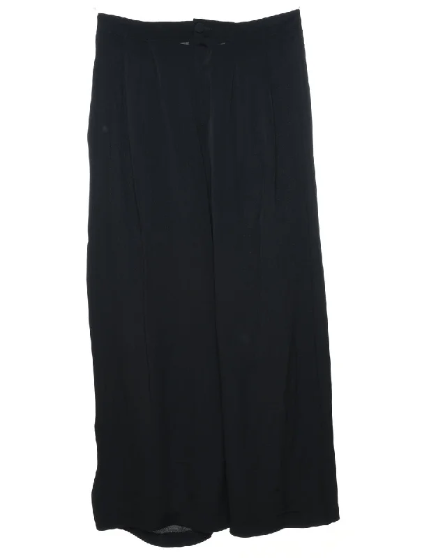 Black Palazzo Flared Leg Trousers - W32 L27