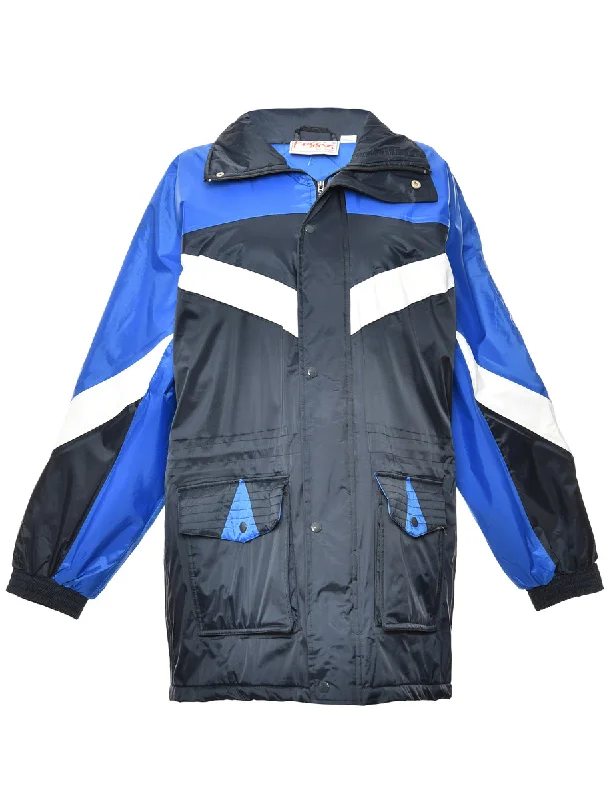 Blue, Black & White Contrasting Mountaineering Jacket - S