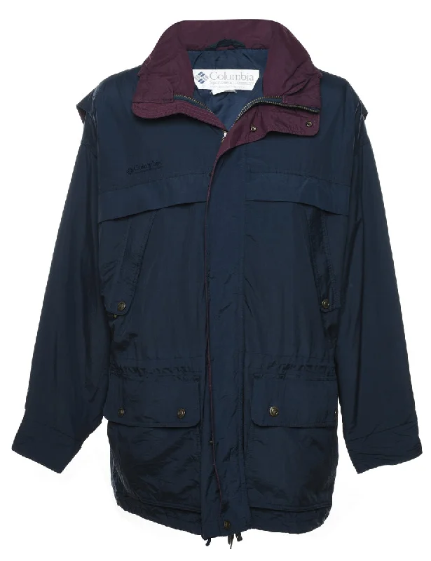 Columbia Navy & Purple Contrast Nylon Jacket - L