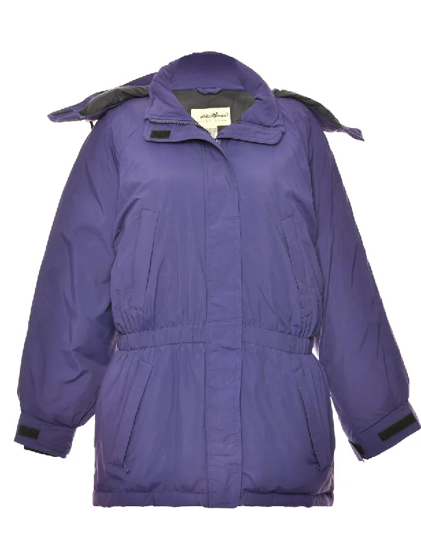 Eddie Bauer Purple Zip-Front Puffer Jacket - L