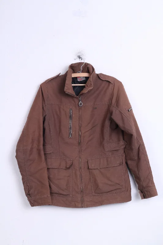 FIVE Womens 38 M Jacket Brown Cotton Padded