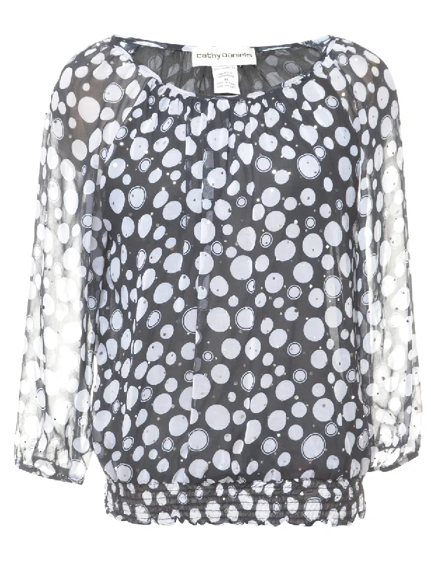 Polka Dots Printed Top - M