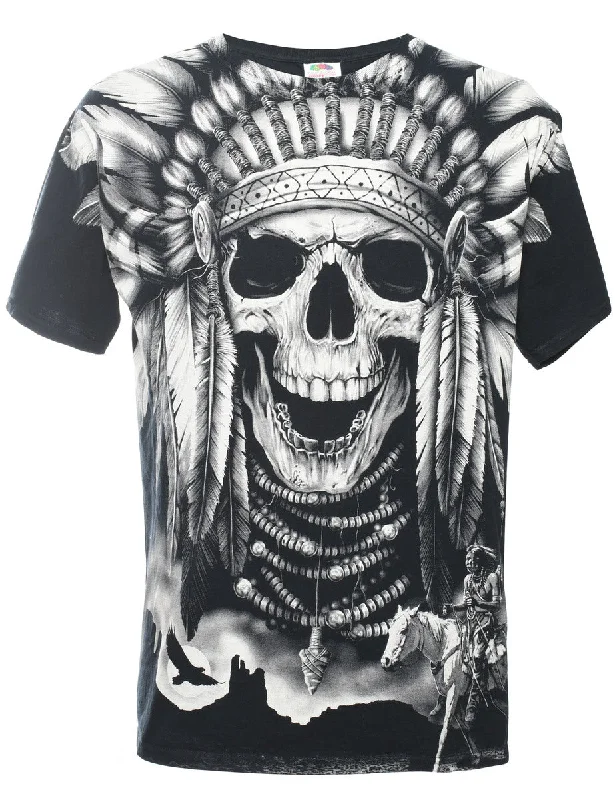 Skull Printed T-shirt - L