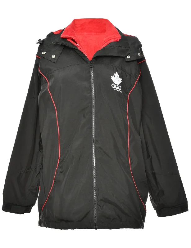 Zip Front Black & Red Canada Mountaineering Jacket - L