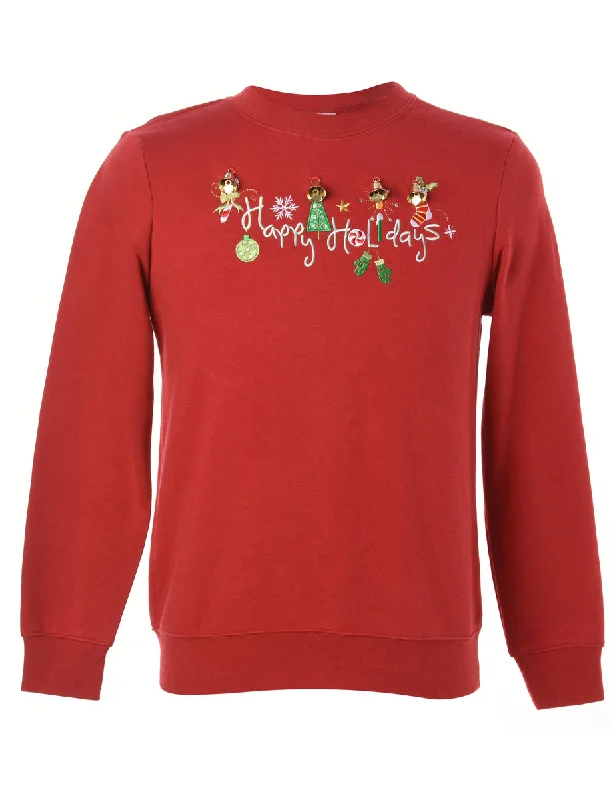 Label Christmas Sweatshirt With Bells - S