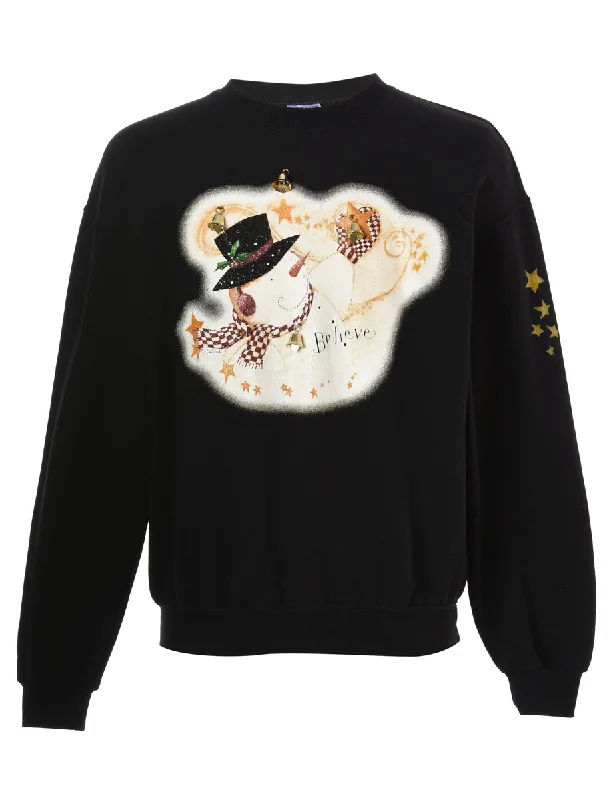 Label Christmas Sweatshirt With Bells - M