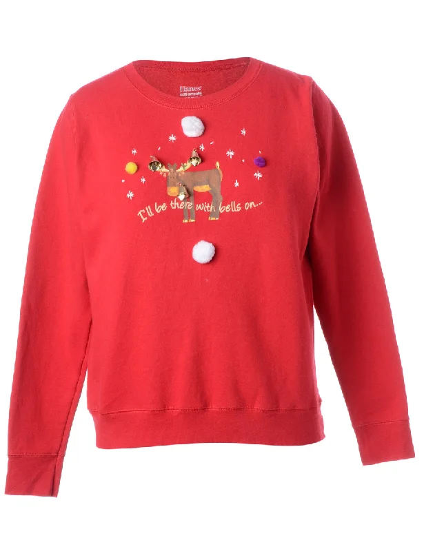 Label Christmas Sweatshirt With Bells