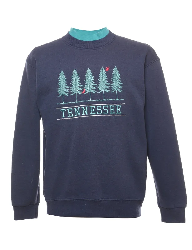 Lee Tennessee Navy & Green Embroidered Sweatshirt - M