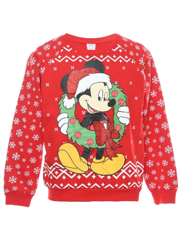 Light Up Mickey Mouse Christmas Sweatshirt - S