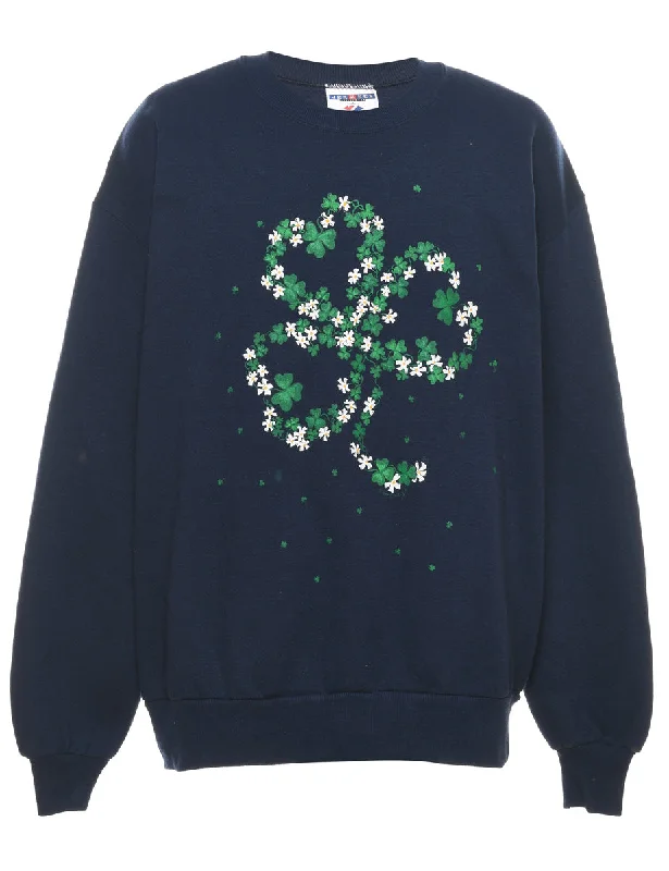 Navy Christmas Sweatshirt - L