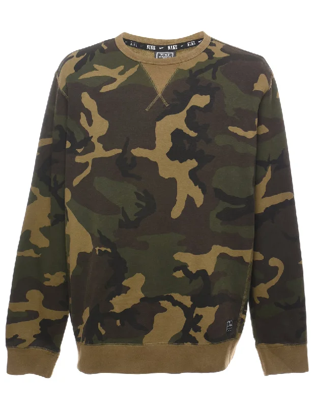 Nike Camouflage Printed Sweatshirt - XL