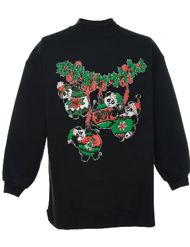 Panda Design Christmas Sweatshirt - L