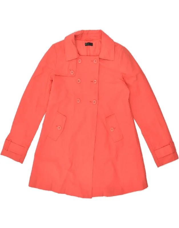 BENETTON Womens Trench Coat IT 40 Small Red Cotton