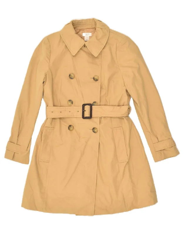 J. CREW Womens Trench Coat US 2 XS Beige Cotton