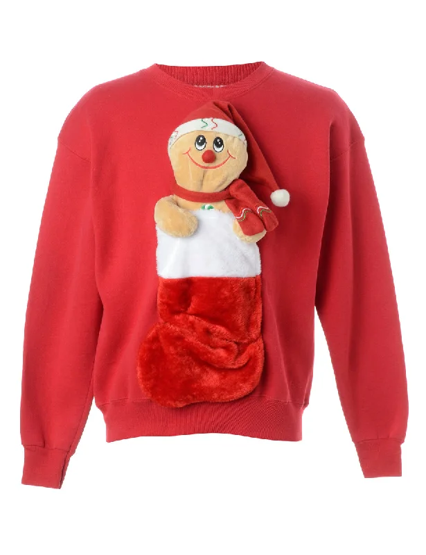 Reworked Novelty Christmas Sweatshirt - XL