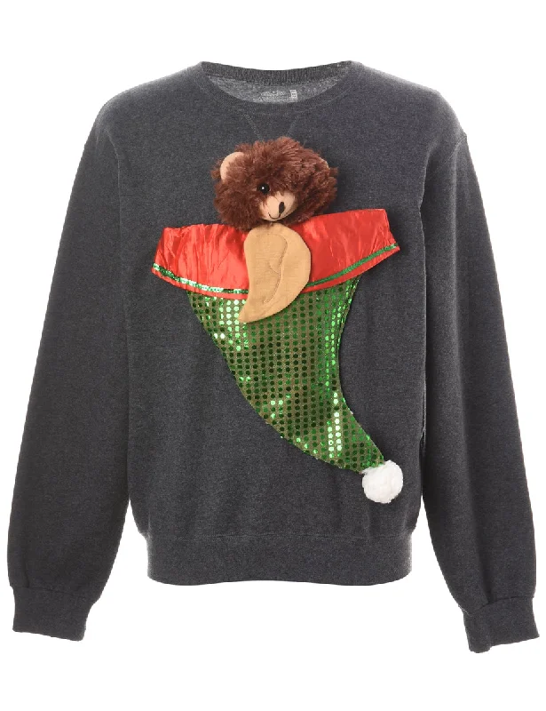 Reworked Novelty Christmas Sweatshirt - M