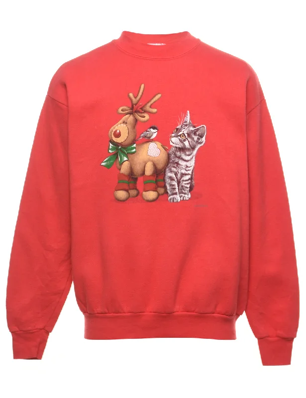 Red Christmas Sweatshirt - M