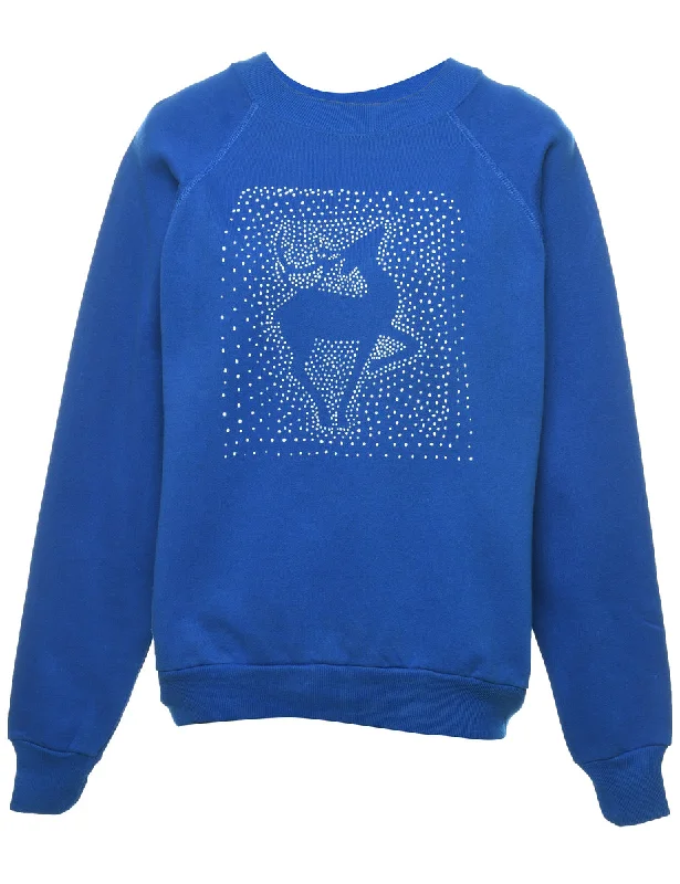 Reindeer Christmas Sweatshirt - L