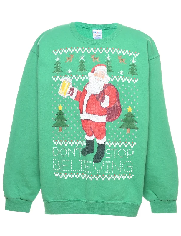 Santa Claus Christmas Sweatshirt - L