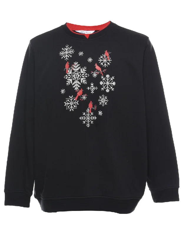 Snowfall Design Christmas Sweatshirt - XL