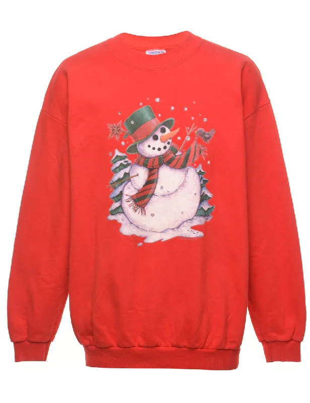 Snowman Christmas Sweatshirt - L