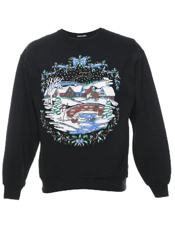 Snowman Christmas Sweatshirt - L