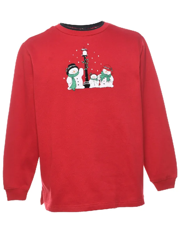 Snowman Christmas Sweatshirt - L