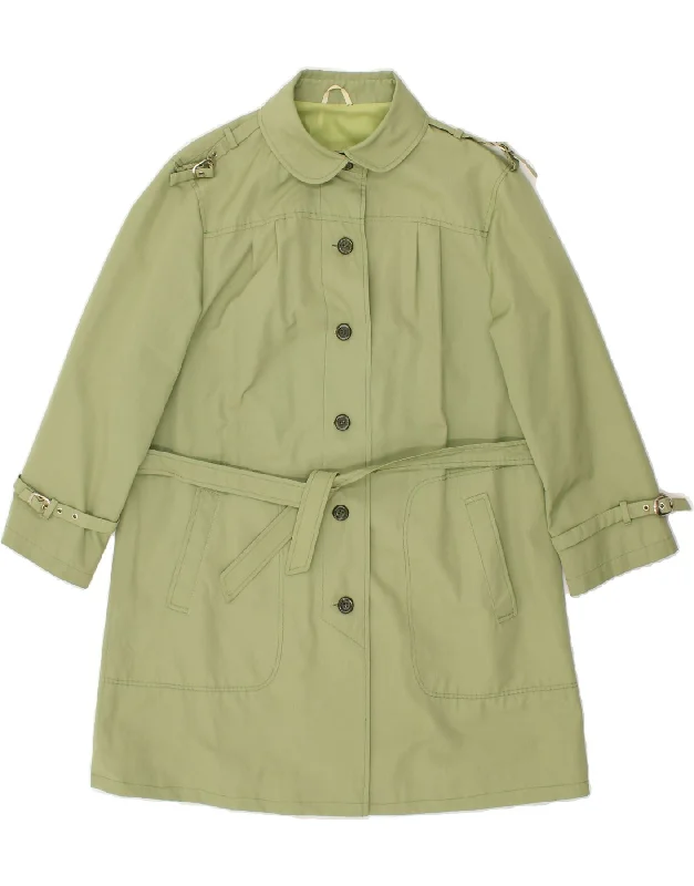 VINTAGE Womens Trench Coat UK 14 Large Green