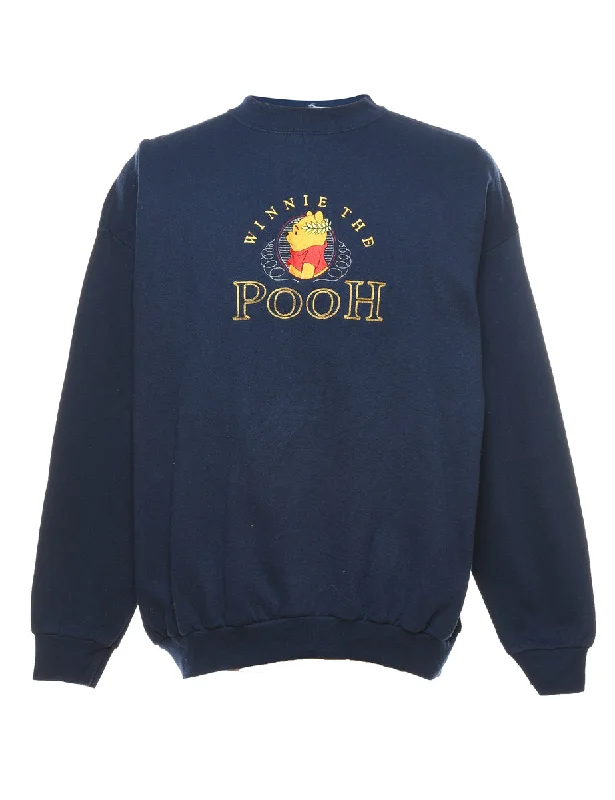 Winnie The Pooh Embroidered 1990s Cartoon Sweatshirt - XL