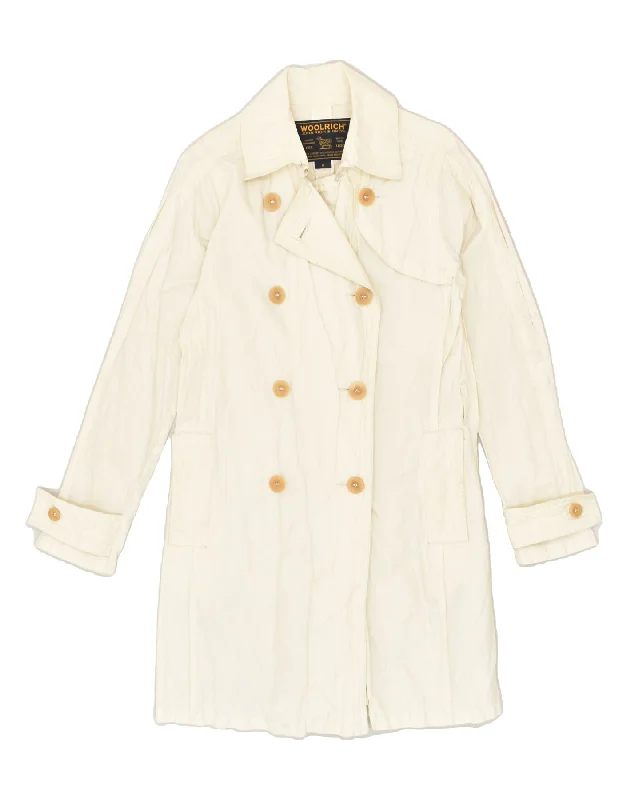 WOOLRICH Womens Trench Coat UK 14 Medium Beige Cotton